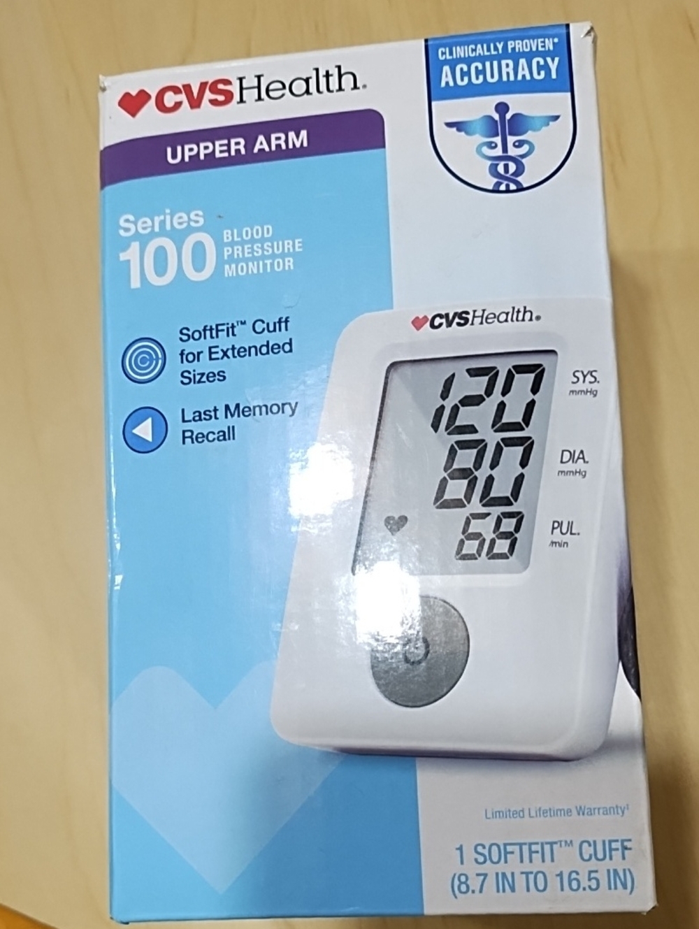 NWOT Series 100 Upper Arm Blood Pressure Monitor - White/Blue.